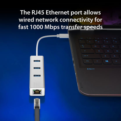 J5create USB-C 3-Port HUB +Gigabit Ethernet Multi Adapter - JCH474