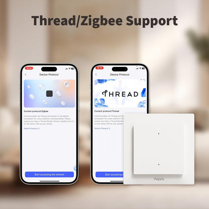 Aqara Light Switch H2 EU - 2 Buttons, 1 Channel - Aqara Hub Required