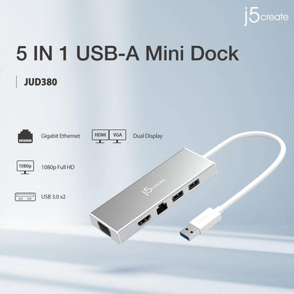 J5create USB 3.0 Mini Dock - JUD380