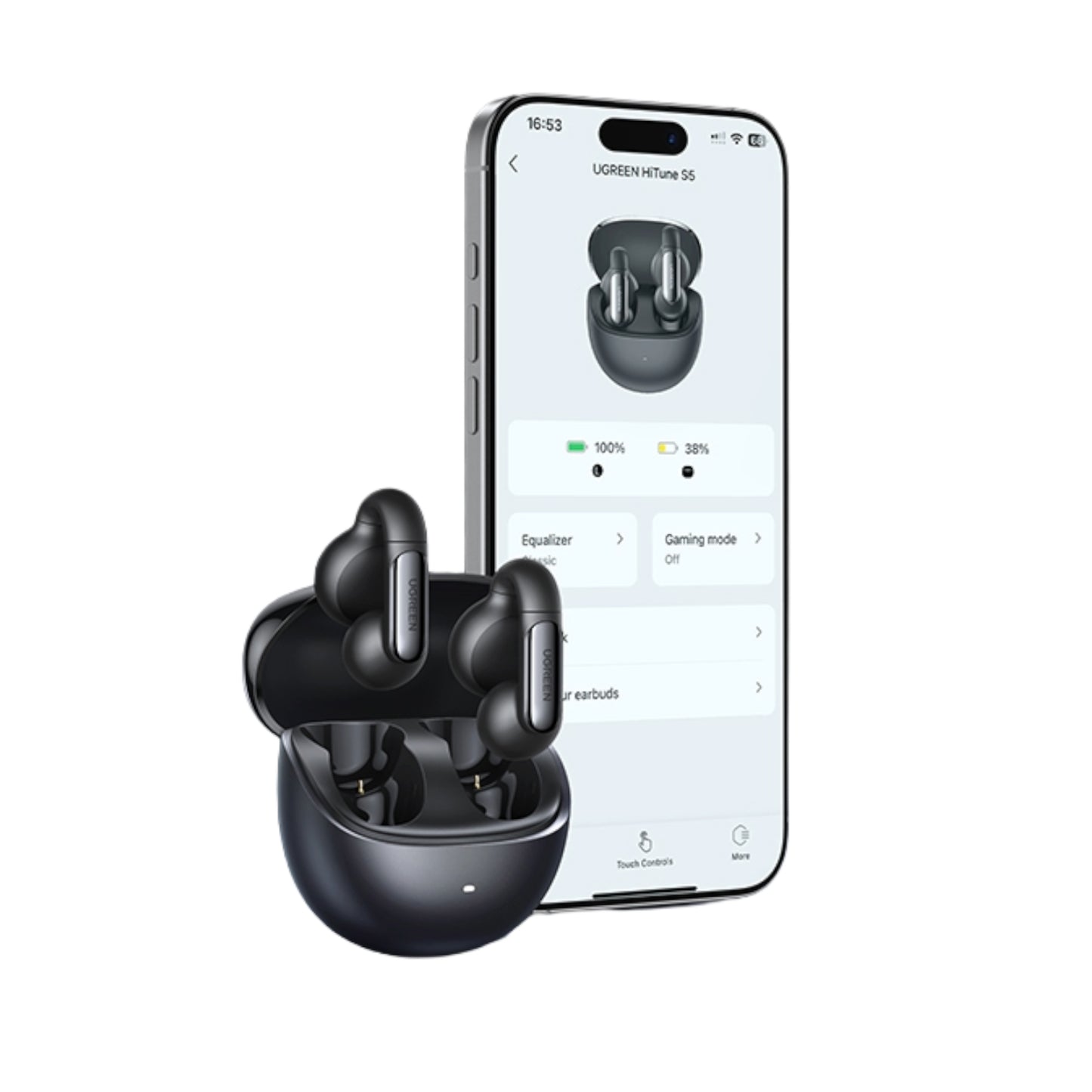 UGREEN HiTune S5 Open-Ear TWS Earbuds–Black
