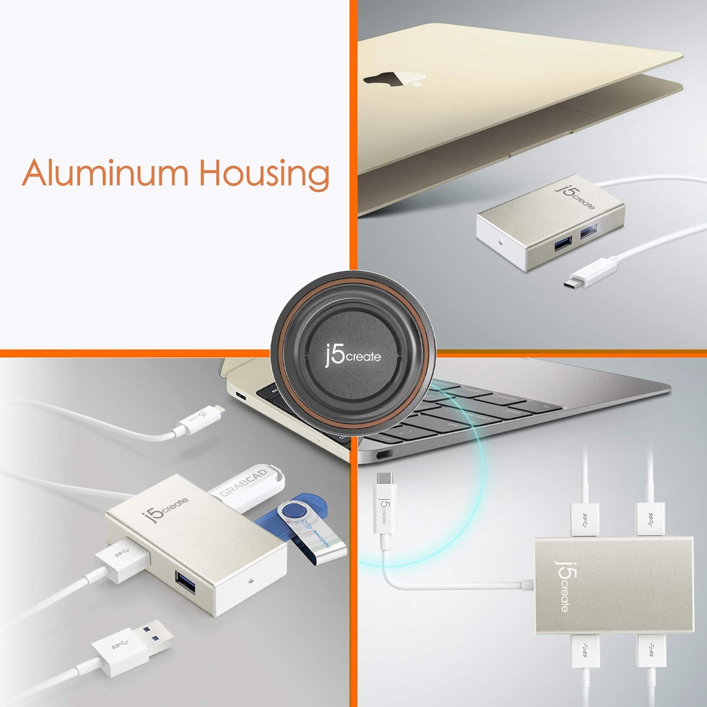 J5create USB Type-C 4-Port Hub - JCH343