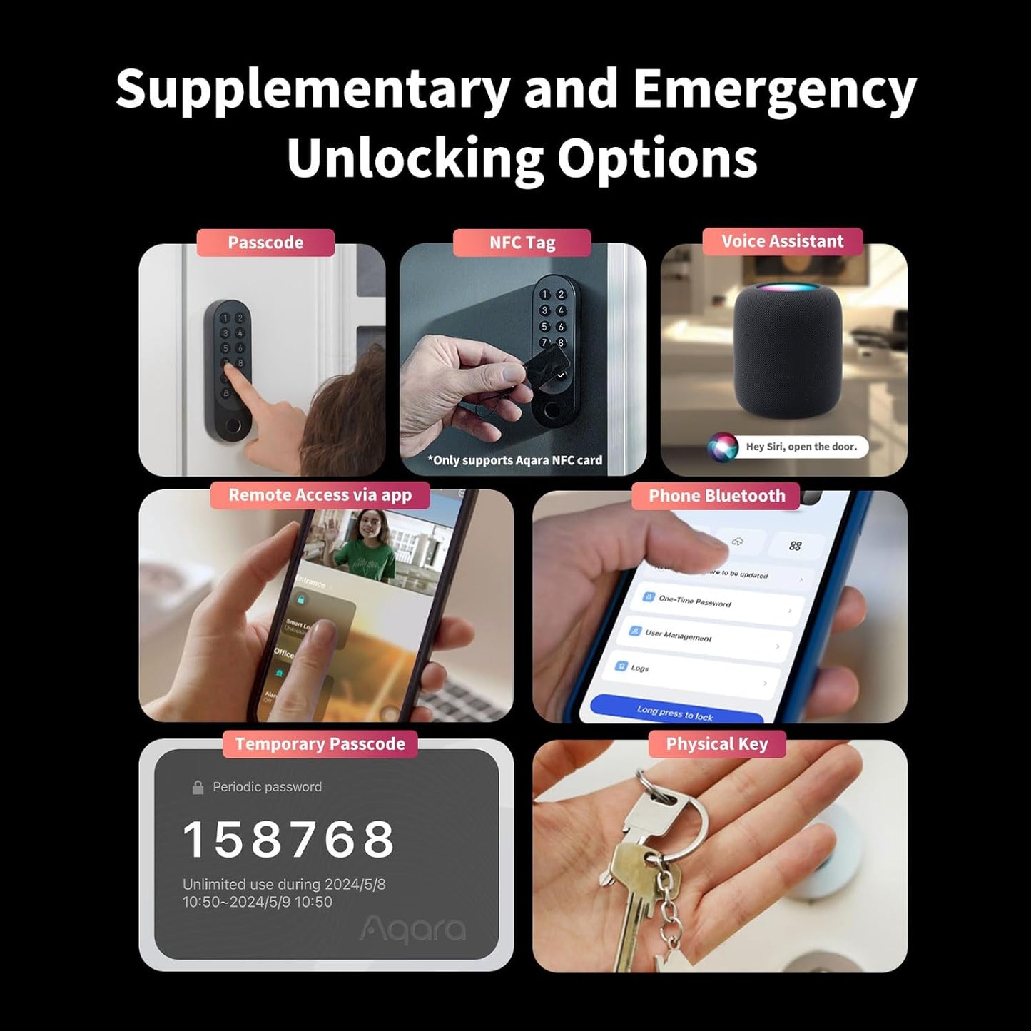 Aqara Smart Lock U200 - Black - Aqara Hub Required