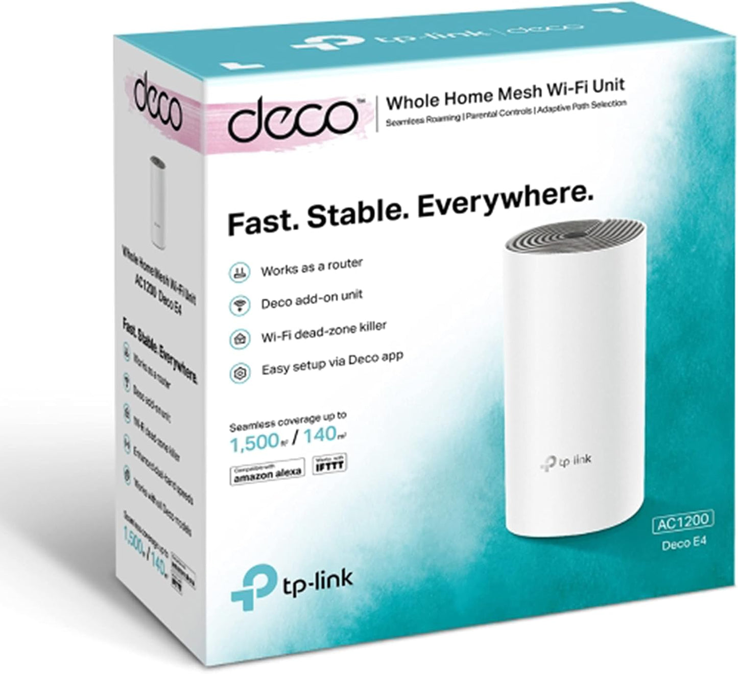 TP-Link AC1200 Whole Home Mesh Wi-Fi System - Deco E4 (1 Pack)