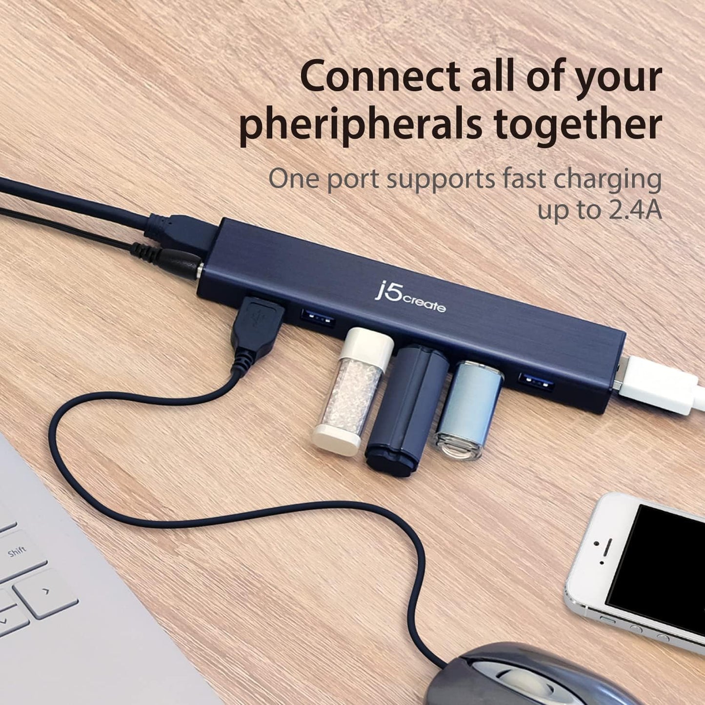 J5create 7-Port Powered USB 3.0 Data Hub - JUH377