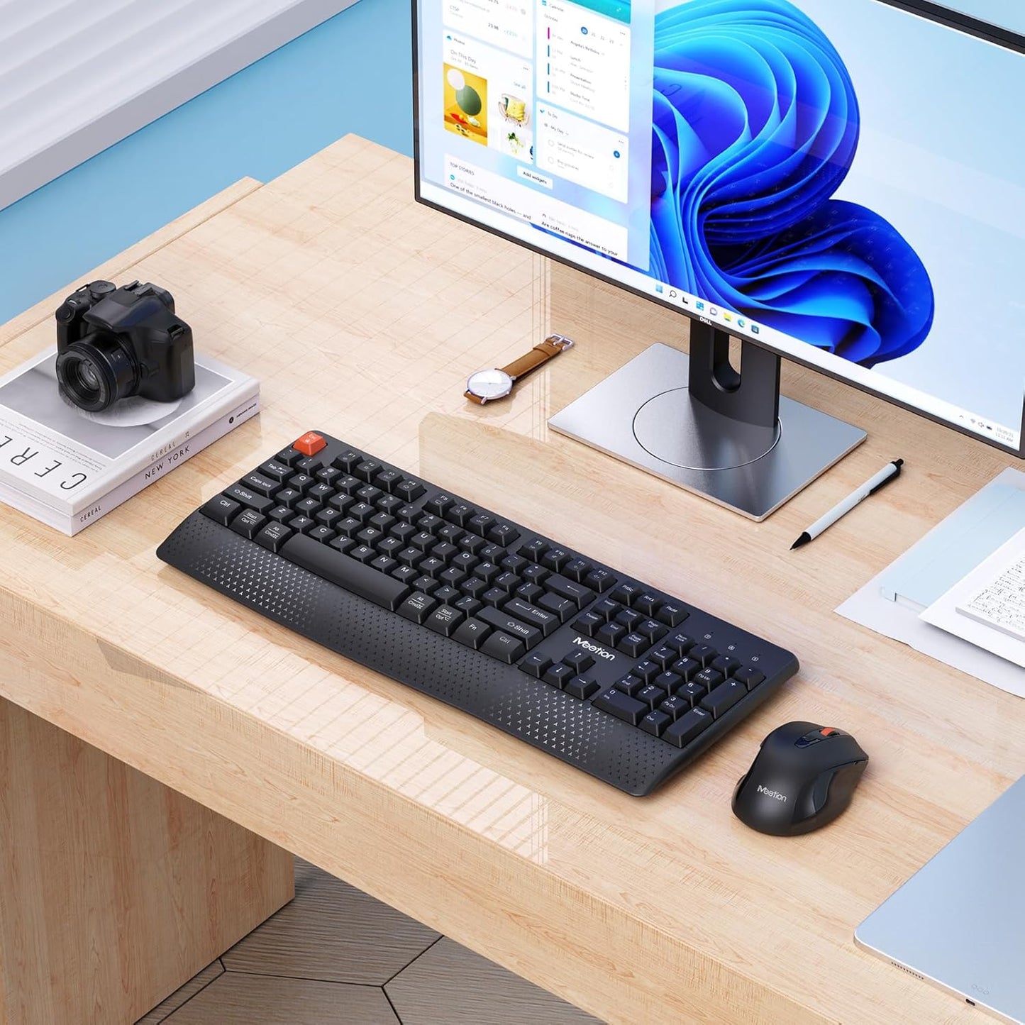 Meetion Wireless Keyboard and Mouse Combo - Silent Mouse, Ergonomic Design