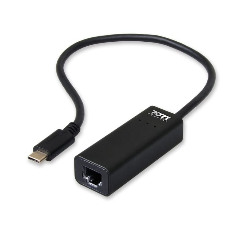 Port USB Type-C to RJ45 5Gbps 30cm Adapter – Black
