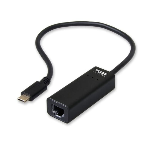 Port USB Type-C to RJ45 5Gbps 30cm Adapter – Black