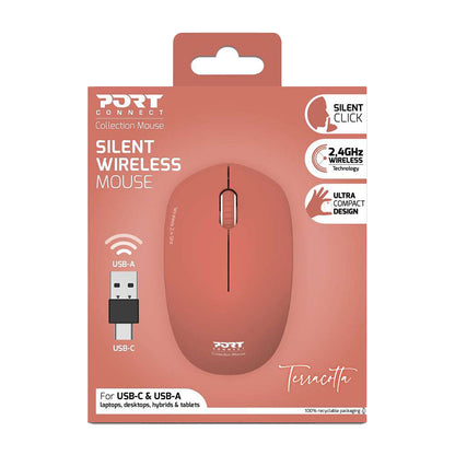 Port Connect MOUSE COLLECTION II WIRELESS Terracota