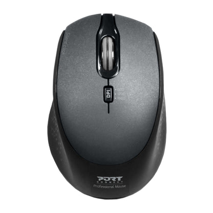 Port Connect Silent 1600DPI 3 Button Wireless Mouse – Black