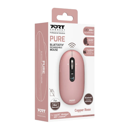 Port Connect PURE MAC Rechargeable Wireless & Bluetooth Mouse – Copper Rose