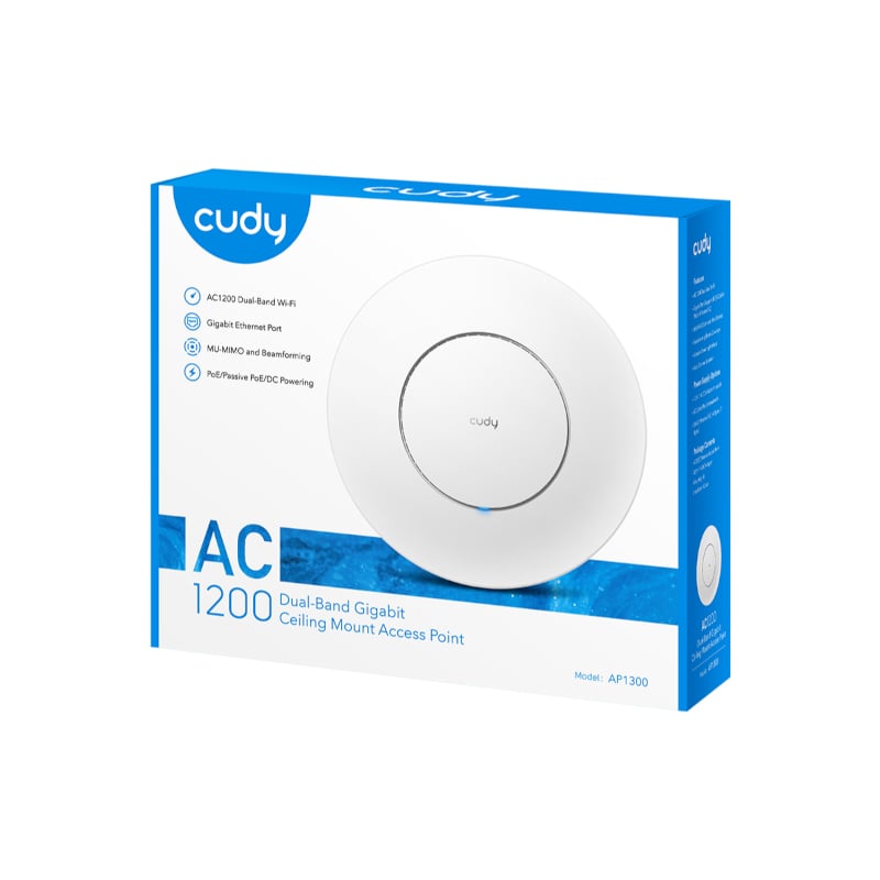 Cudy AP1300 AC1200 Gigabit Dual Band Ceiling Access Point