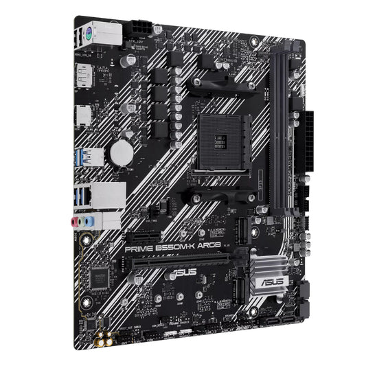 Asus PRIME B550M-K ARGB AM4 and Asus Prime LC 240 ARGB Liquid CPU Cooler Bundle