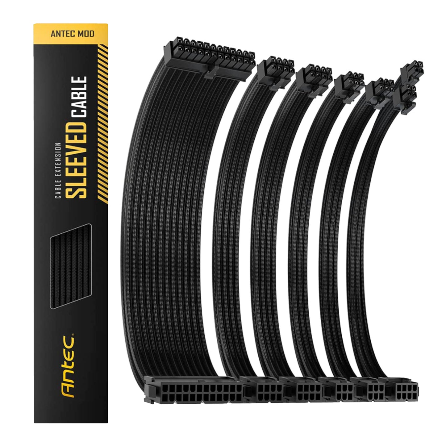 Antec 300mm Sleeved Braided Power Extension Cable Kit – Black
