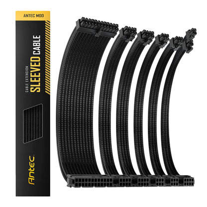 Antec 300mm Sleeved Braided Power Extension Cable Kit – Black