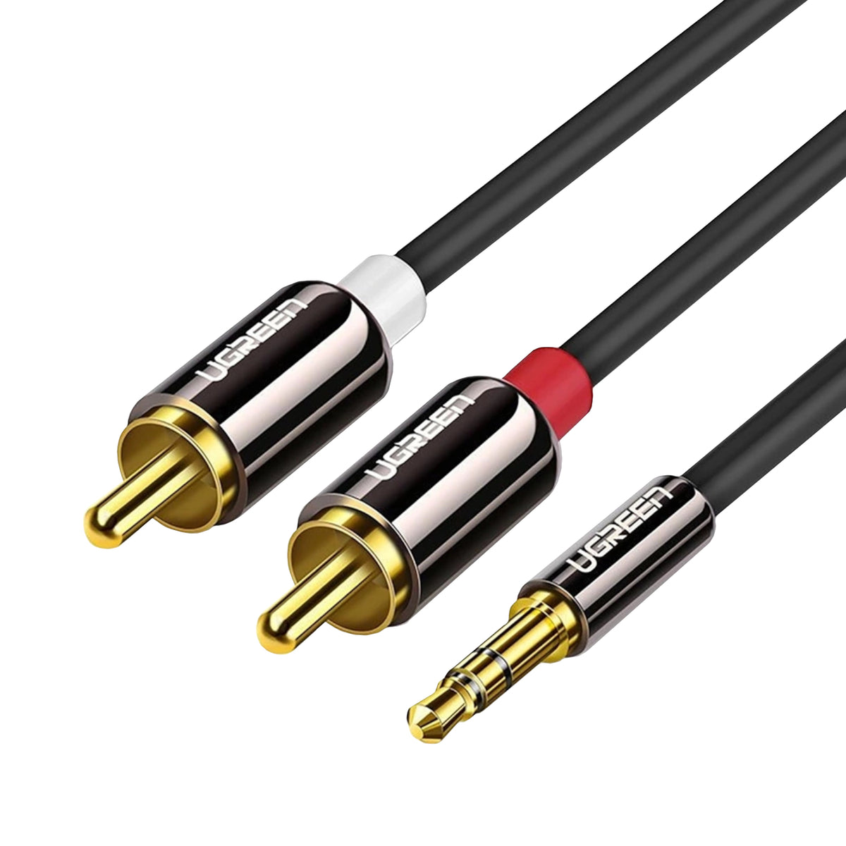 Aex Cable UGREEN AV116 RCA to AUX 3.5mm Audio Cable 1M – Black – The HOB ZA