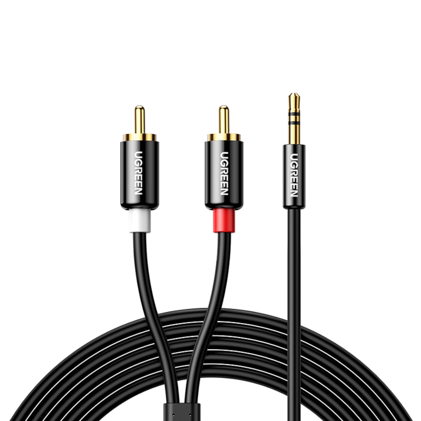 UGREEN AV116 RCA to AUX 3.5mm Audio Cable 1M – Black