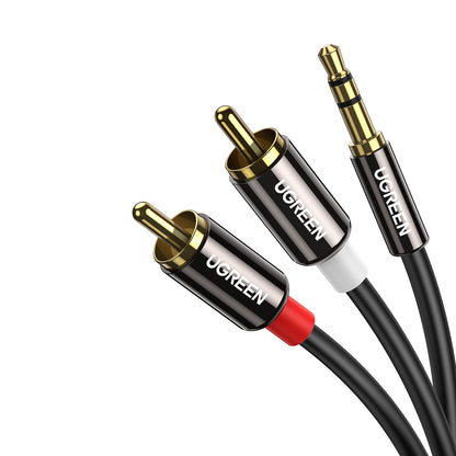 UGREEN AV116 RCA to AUX 3.5mm Audio Cable 1M – Black