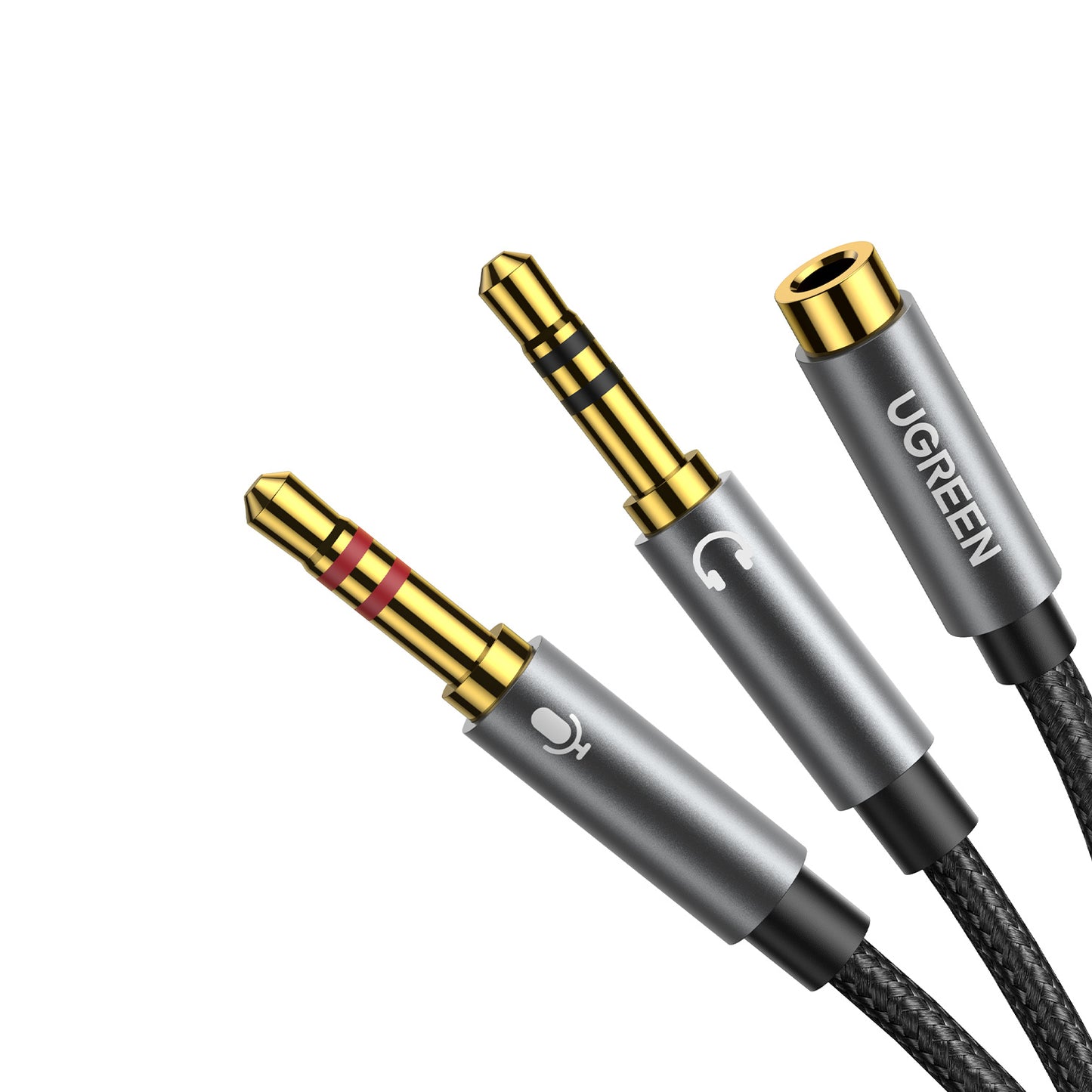 UGREEN UV140 AUX 3.5mm Audio Splitter Cable – Black/Grey