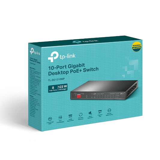 TP-Link 10-Port Gigabit Desktop Switch with 8-Port PoE+ - TL-SG1210MP