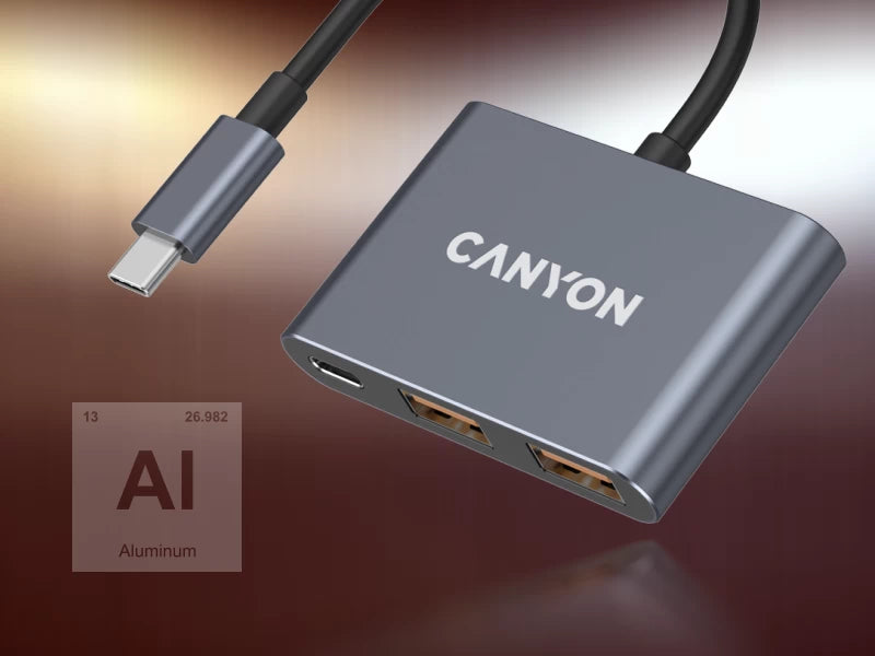 Canyon DS-3 3-in-1 USB-C Hub - Dark Grey