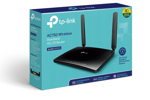 TP-Link AC750 Wireless Dual Band 4G LTE Router - Archer MR200