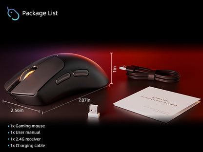Meetion Lightweight Wireless Gaming Mouse - Bluetooth, 65g, 12800 DPI