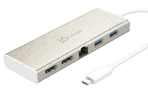 J5create USB Type-C Dual HDMI Mini Dock-Ethernet/ USB 3.1 HUB / PD2.0 - JCD381