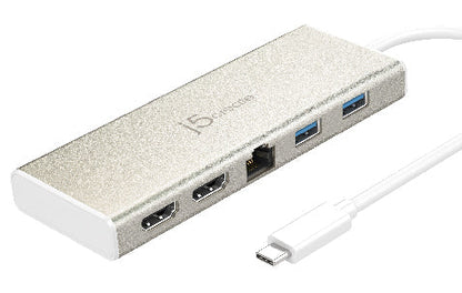 J5create USB Type-C Dual HDMI Mini Dock-Ethernet/ USB 3.1 HUB / PD2.0 - JCD381