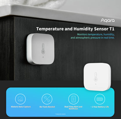 Aqara Temperature and Humidity Sensor T1 - Aqara Hub Required