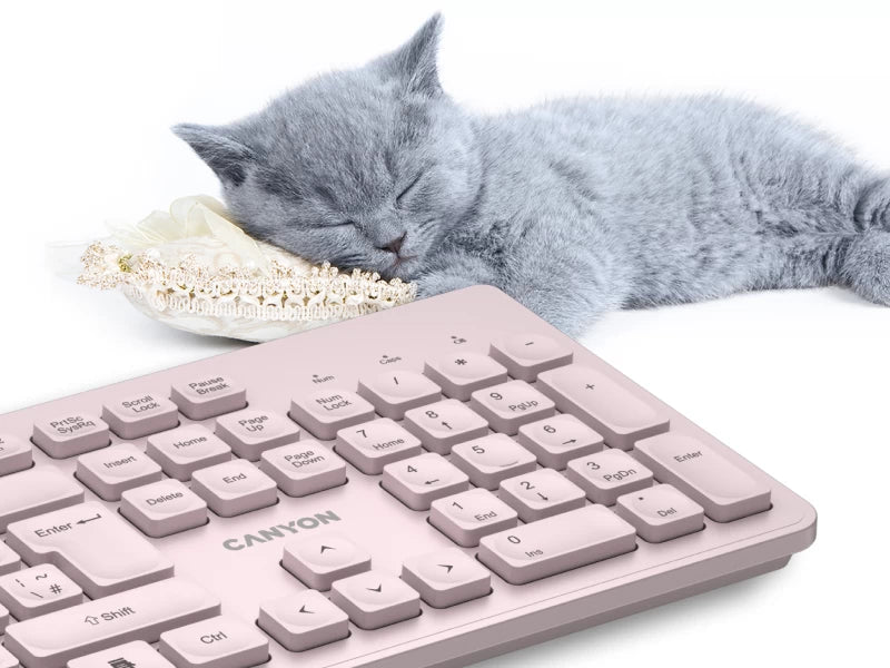 Canyon Silent Wireless Keyboard HKB-W01 - Pink