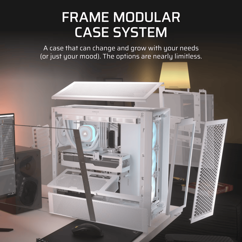 Corsair FRAME 4000D RS ARGB Modular Mid-Tower PC Case – White