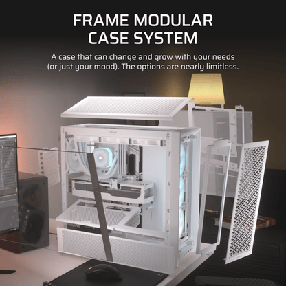 Corsair FRAME 4000D RS ARGB Modular Mid-Tower PC Case – White