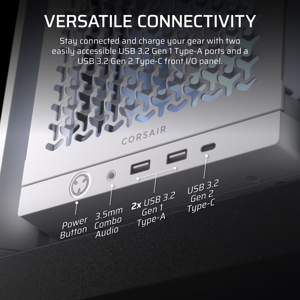 Corsair FRAME 4000D RS ARGB Modular Mid-Tower PC Case – White