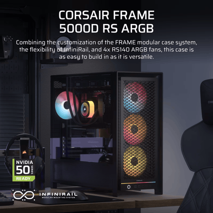 Corsair FRAME 5000D RS High-Airflow Mid-Tower PC Case – Black