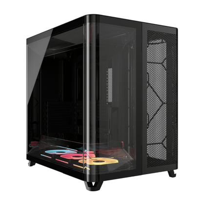 Corsair AIR 5400 LX-R RGB iCUE LINK Triple Chamber Mid-Tower PC Case – Black