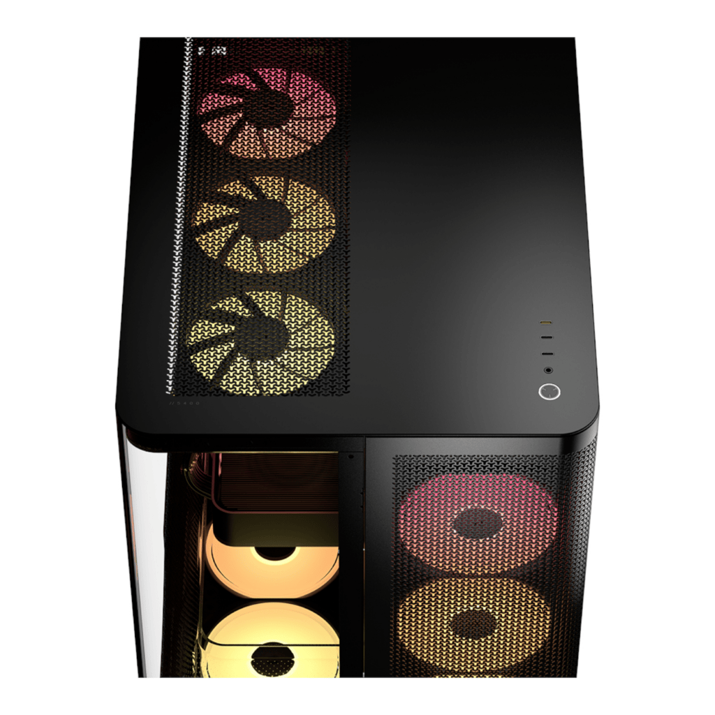 Corsair AIR 5400 LX-R RGB iCUE LINK Triple Chamber Mid-Tower PC Case – Black