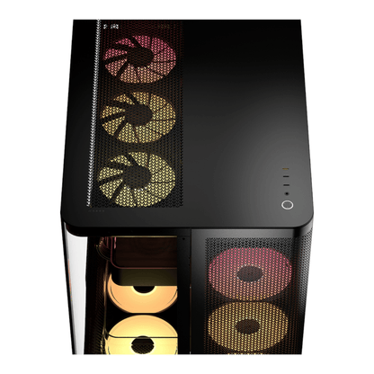 Corsair AIR 5400 LX-R RGB iCUE LINK Triple Chamber Mid-Tower PC Case – Black