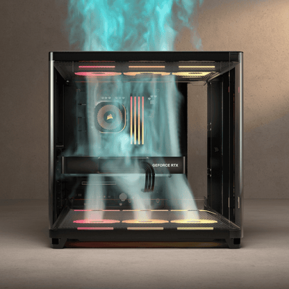 Corsair AIR 5400 LX-R RGB iCUE LINK Triple Chamber Mid-Tower PC Case – Black