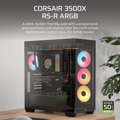 Corsair 3500X RS-R ARGB Mid-Tower PC Case – Black