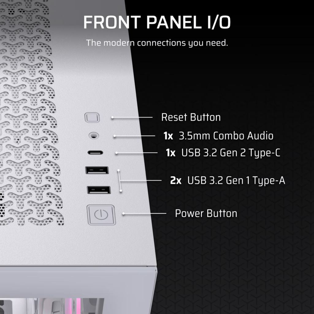 Corsair 3500X RS-R ARGB Mid-Tower PC Case – White
