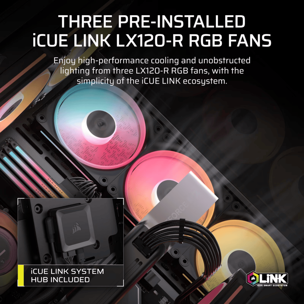 Corsair 3500X LX-R RGB iCUE LINK Mid-Tower PC Case – Black