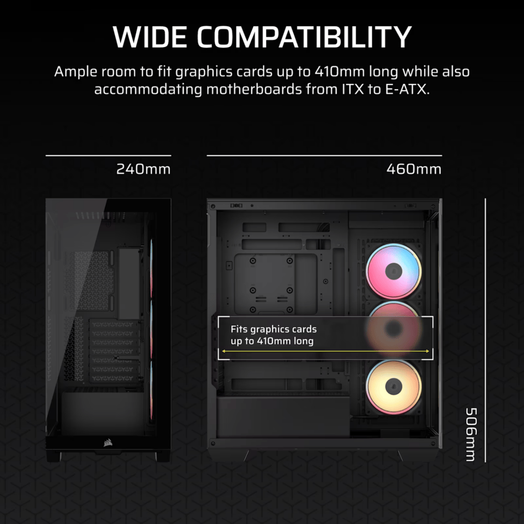 Corsair 3500X LX-R RGB iCUE LINK Mid-Tower PC Case – Black