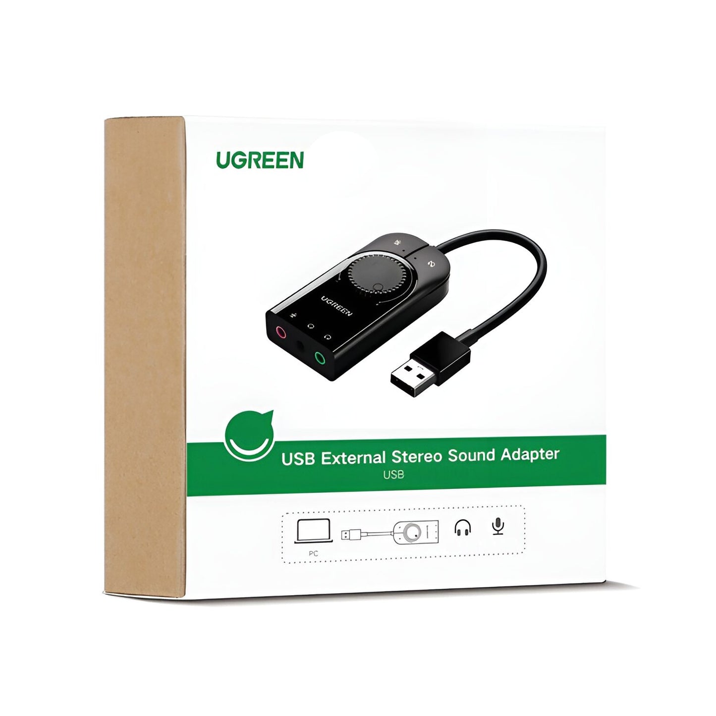 UGREEN CM129-40964 USB-A to 3.5mm External Stereo Sound Adapter – Black