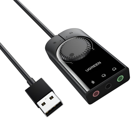 UGREEN CM129-40964 USB-A to 3.5mm External Stereo Sound Adapter – Black