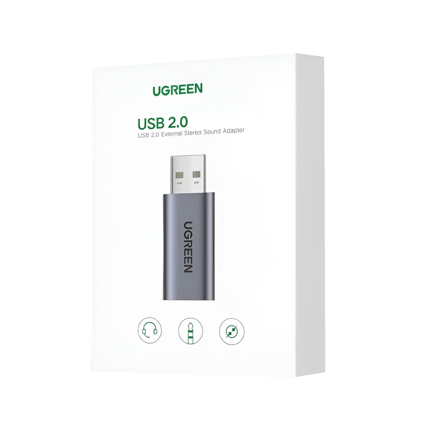 UGREEN CM383-80864 USB-A to 3.5mm Audio Jack External Sound Adapter – Silver