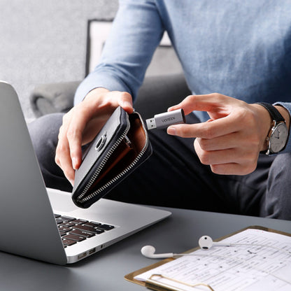 UGREEN CM383-80864 USB-A to 3.5mm Audio Jack External Sound Adapter – Silver