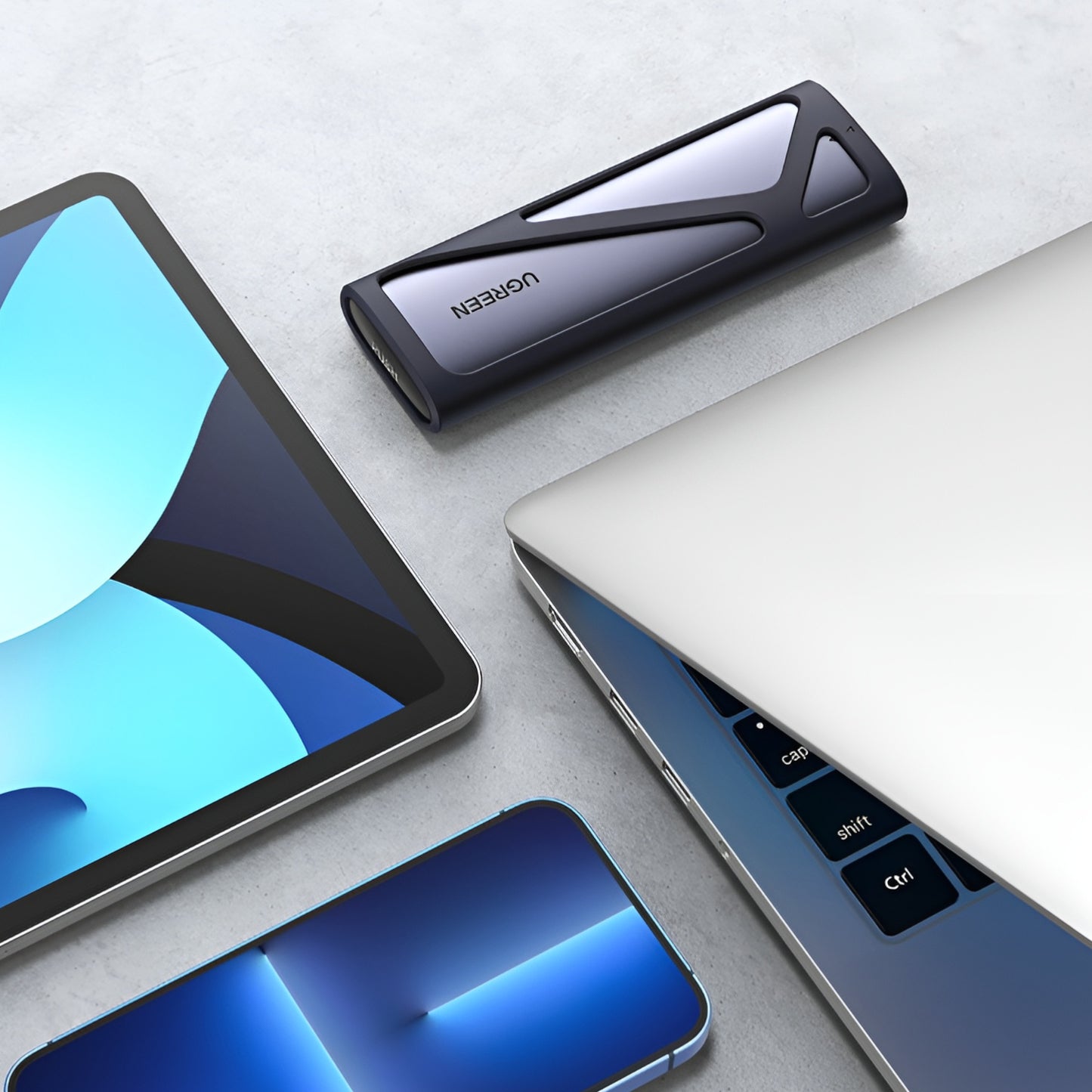 UGREEN CM400-90264 M.2 NVME/SATA SSD Enclosure (10Gbps) – Silver