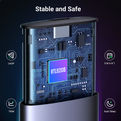 UGREEN CM400-90264 M.2 NVME/SATA SSD Enclosure (10Gbps) – Silver