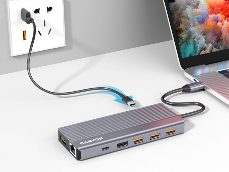 Canyon DS-16 13-in-1 USB-C Hub 4K - Grey