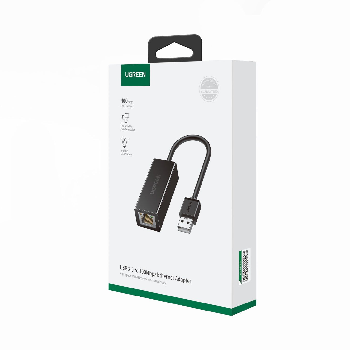 UGREEN CR110 Ethernet Adapter | USB 2.0 to RJ45 – Black